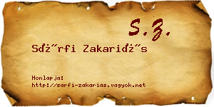 Sárfi Zakariás névjegykártya